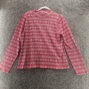 Studio Works Large Petite red winter long sleeve knit top